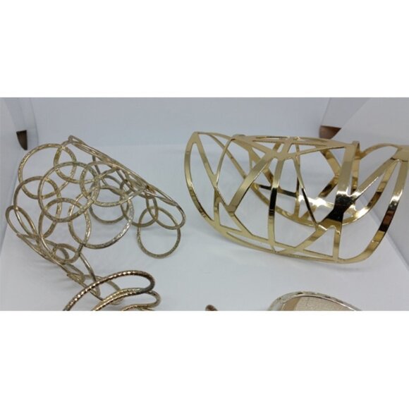 BUNDLE lot 4 wide trendy fashionista bracelets variety statement etc - Picture 3 of 6